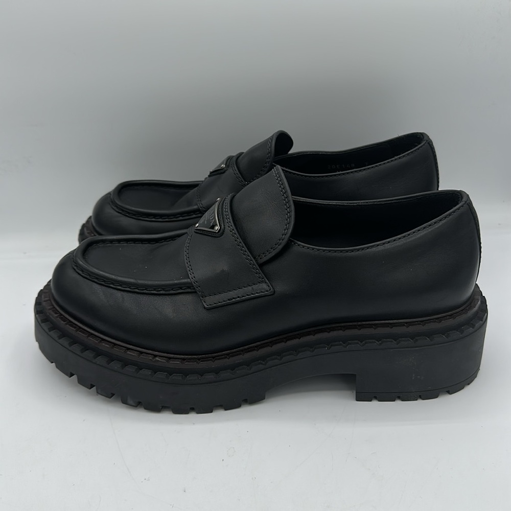 Prada Monolith Brushed Leather Loafers Black Men’s Size 7 UK / 8 US - Picture 3 of 13